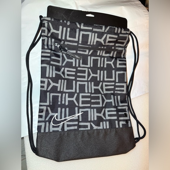 Nike Other - NWT Nike Black/Gray Logo Drawstring Gym Sack